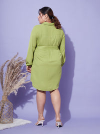 SASSAFRAS Curve Crepe Shirt Dress
