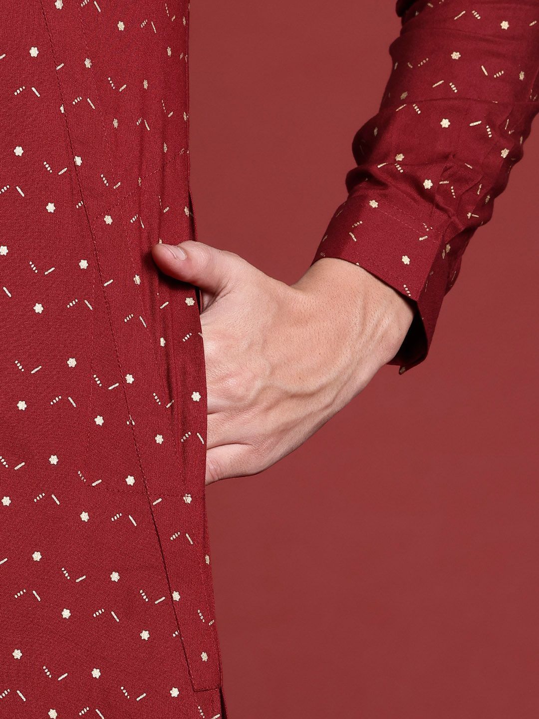 Anouk Tyohaar Collection Ethnic Motifs Print Asymmetric Kurta