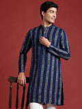 Anouk Indie Floral Striped Straight Kurta