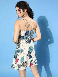 Berrylush Tropical Print Mini Dress