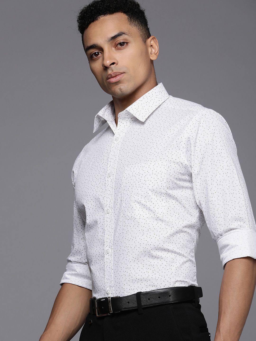 Raymond Pure Cotton Slim Fit Printed Formal Shirt