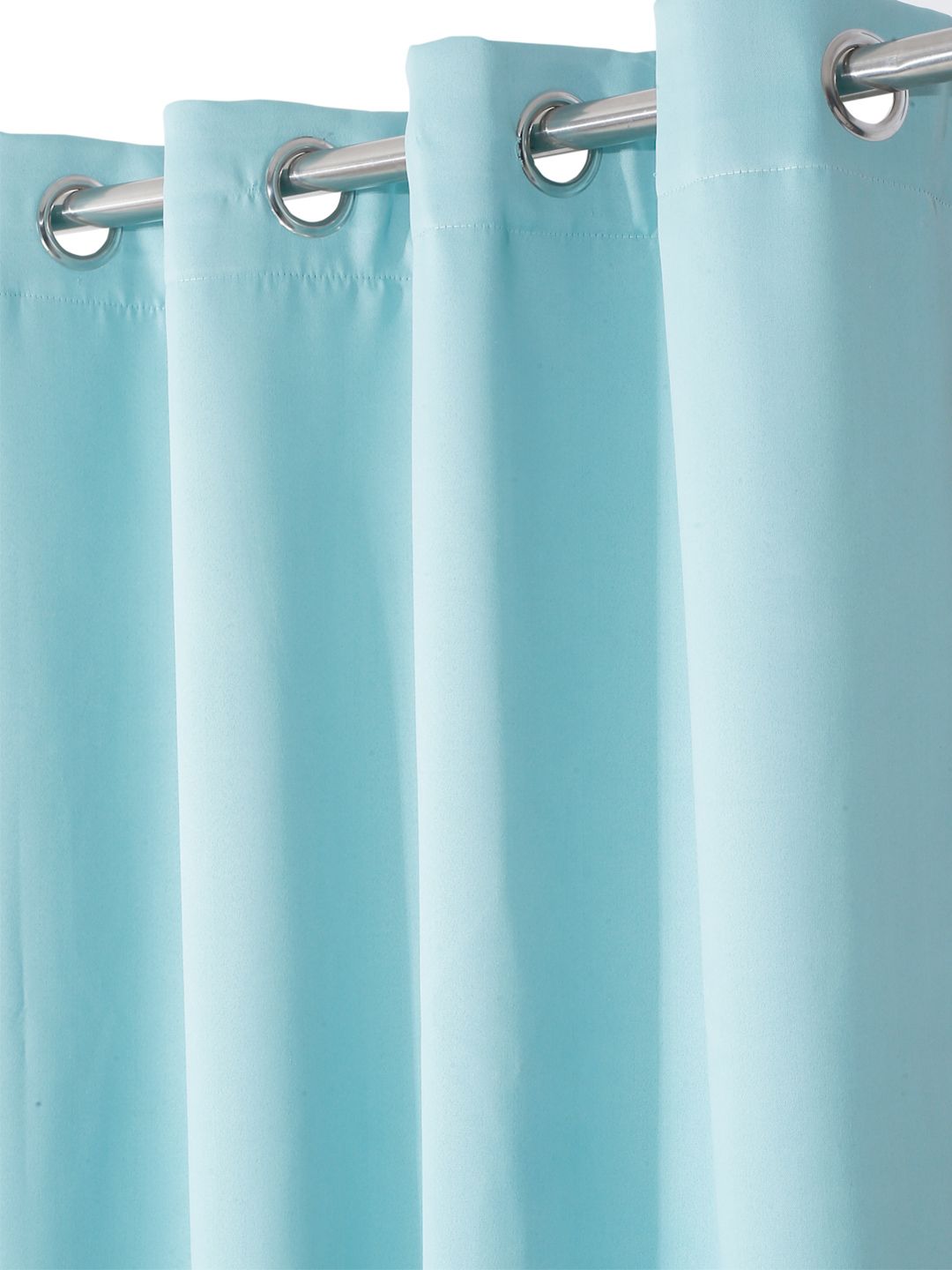 Cortina Blue 2 Pieces Black Out Window Curtains