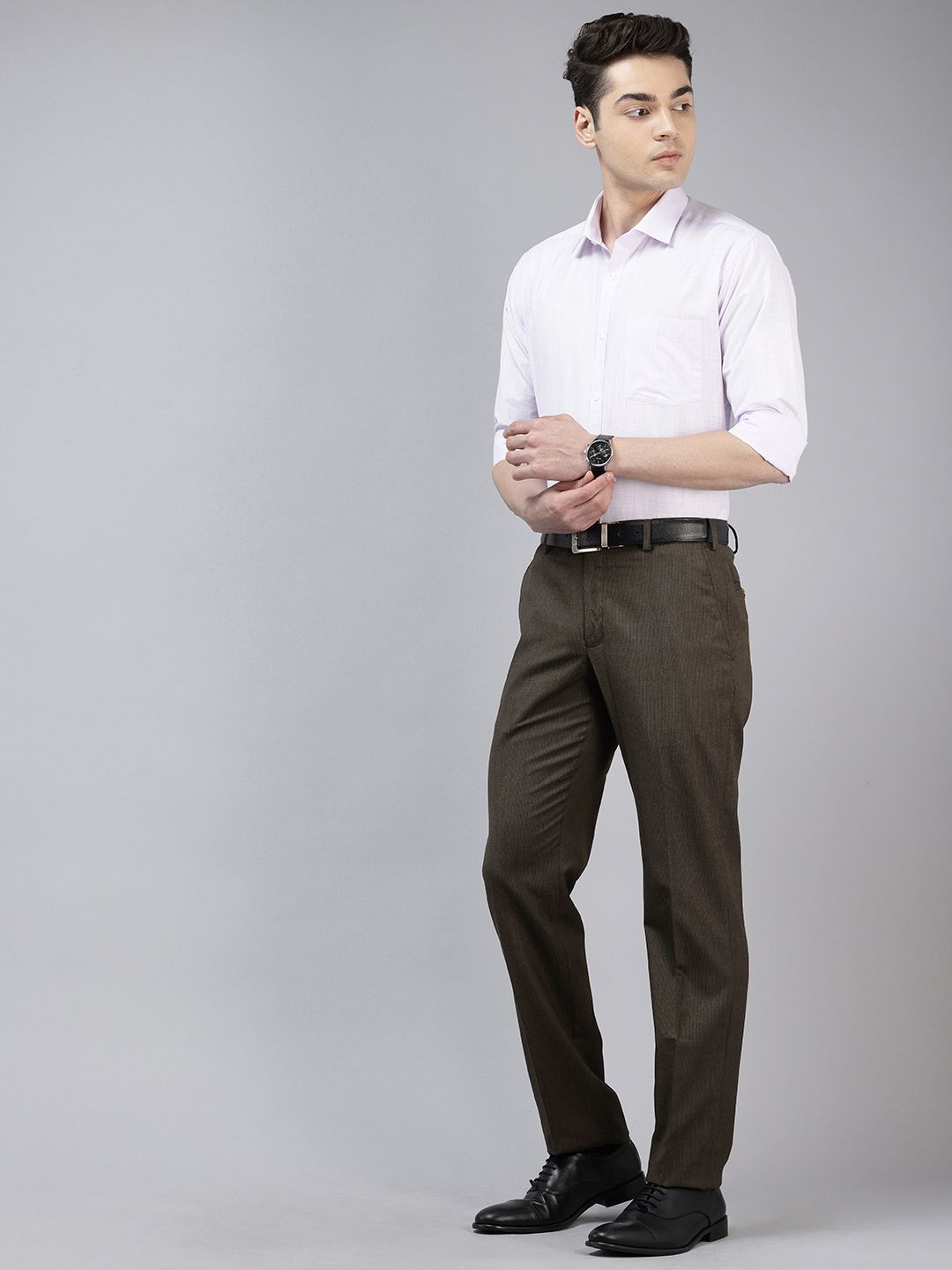 Park Avenue Men Striped Formal Trousers