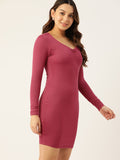 DressBerry Solid Ruched Bodycon Mini Dress