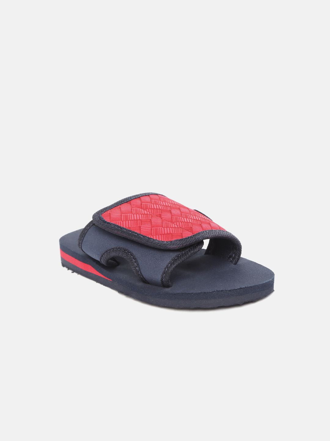 YK Kids Red & Navy Blue Self-Design Velcro Sliders