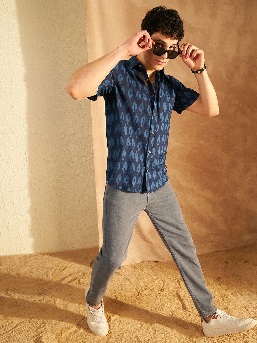 DENNISON Block Printed Lightweight Casual Shirt