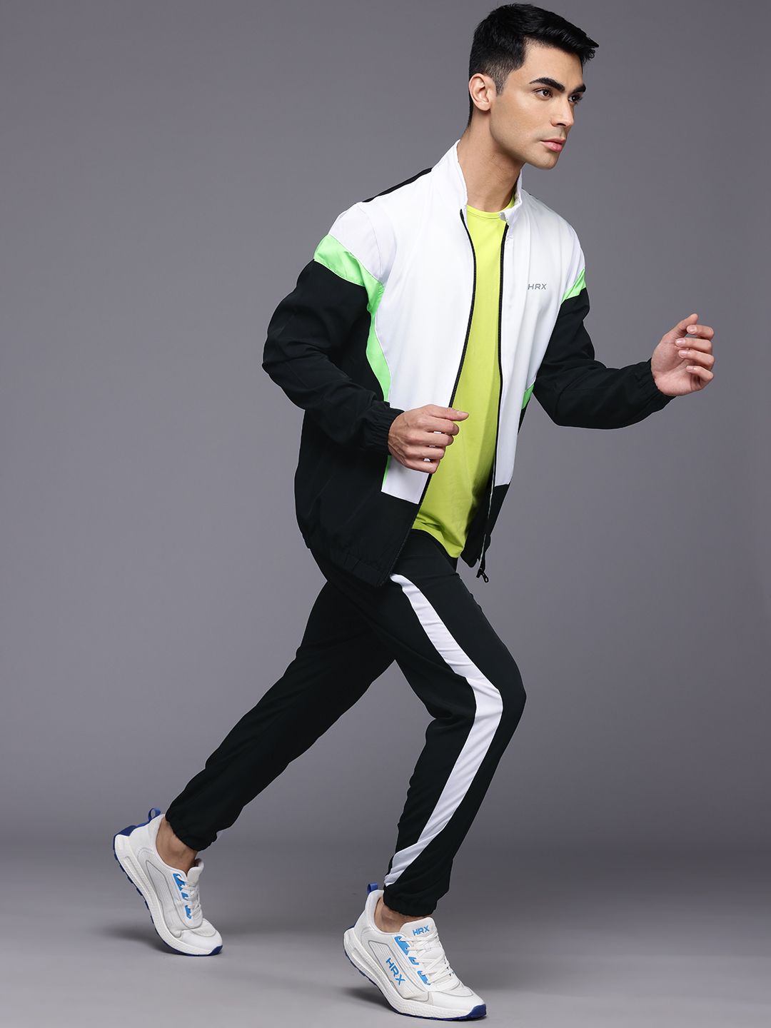 HRX by Hrithik Roshan Colourblocked Rapid-Dry Running Tracksuit