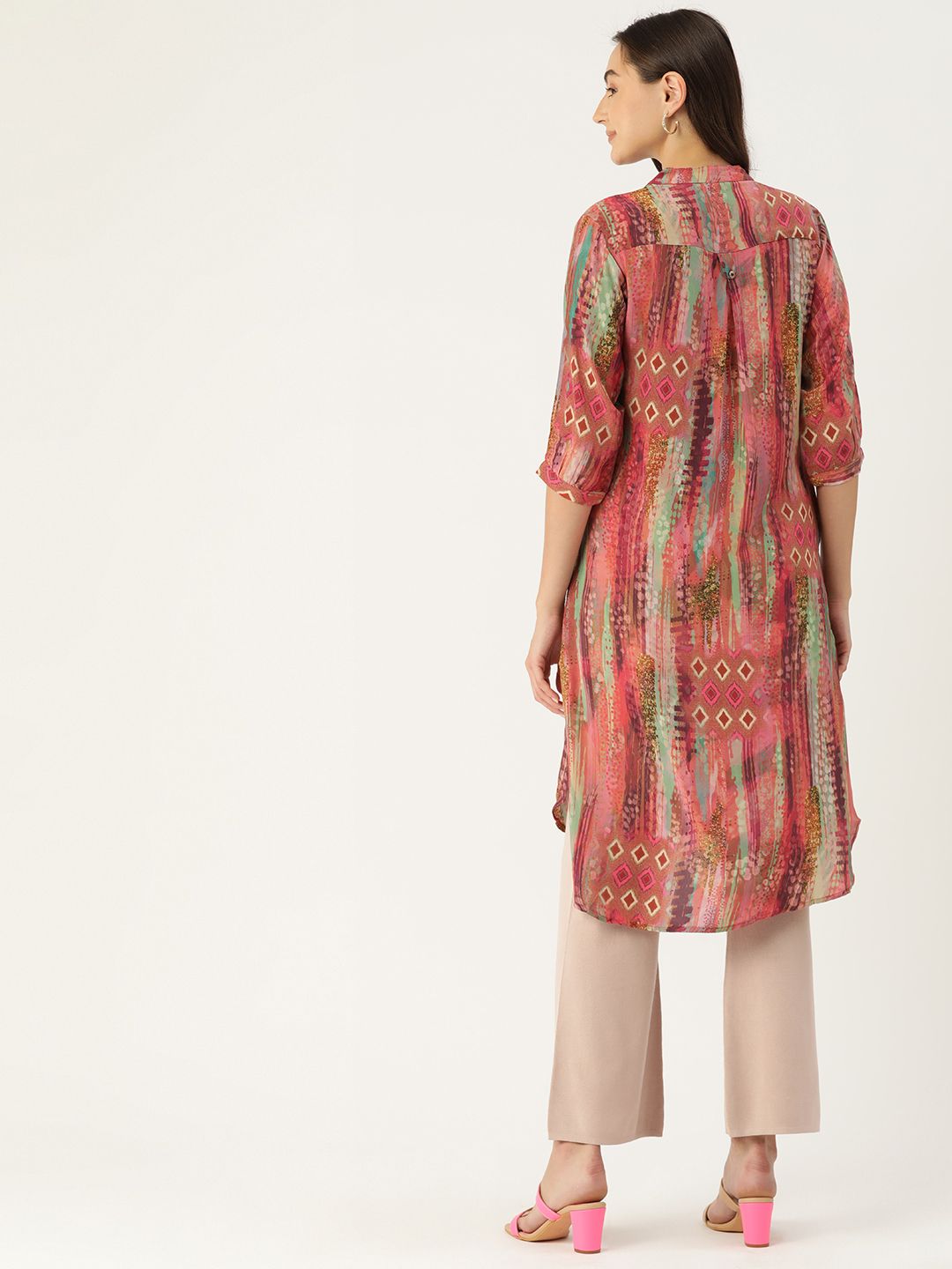 Monte Carlo High-Low Hem Printed Kurta