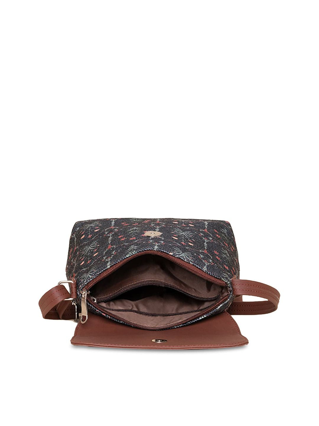 ZOUK Ethnic Motifs Printed Structured Sling Bag