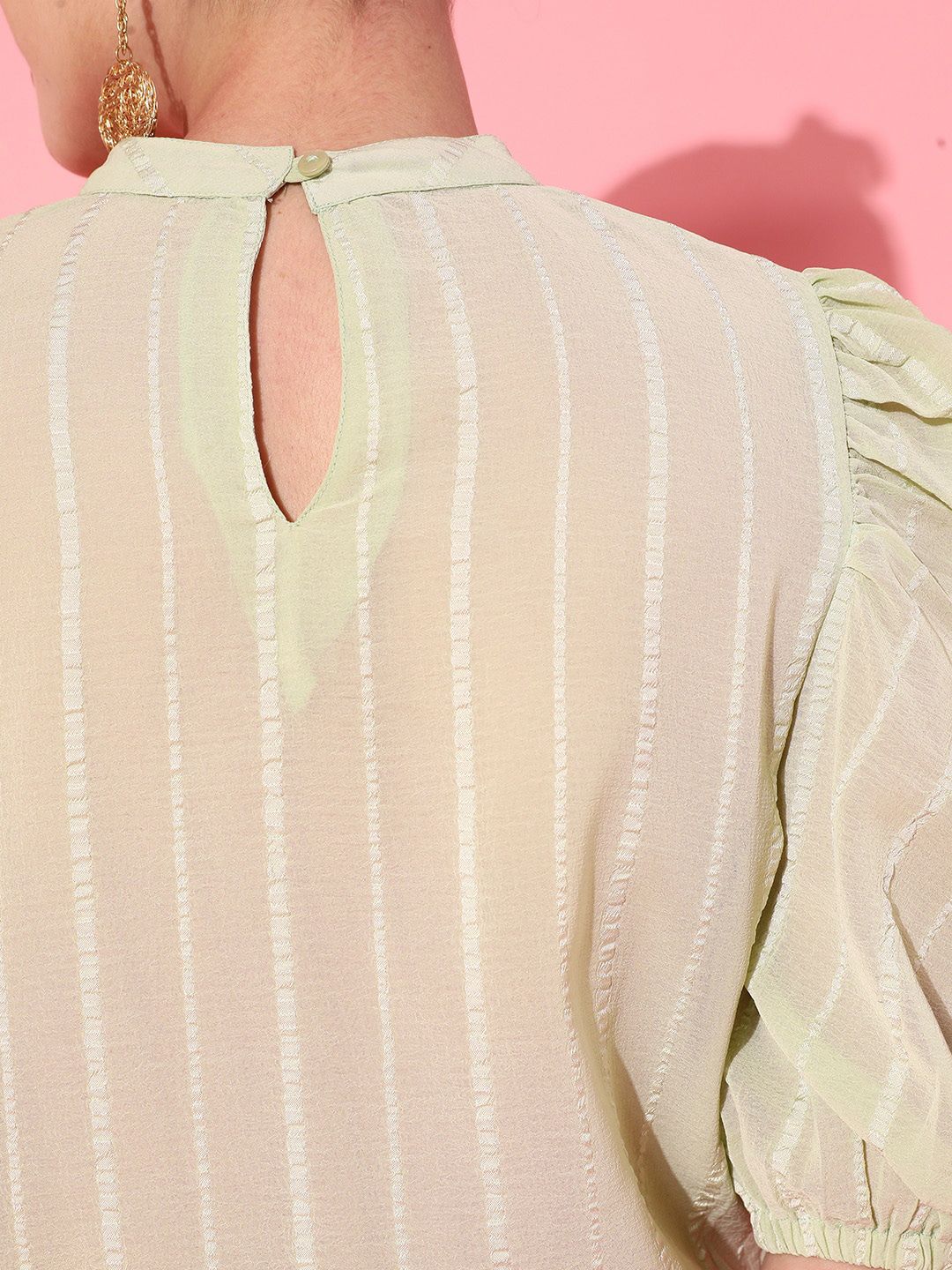 STREET 9 Gorgeous Green Vertical Striped Top