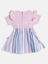 Moms Love Infant Girls Print Bow Detail Pleated Fit & Flare Dress