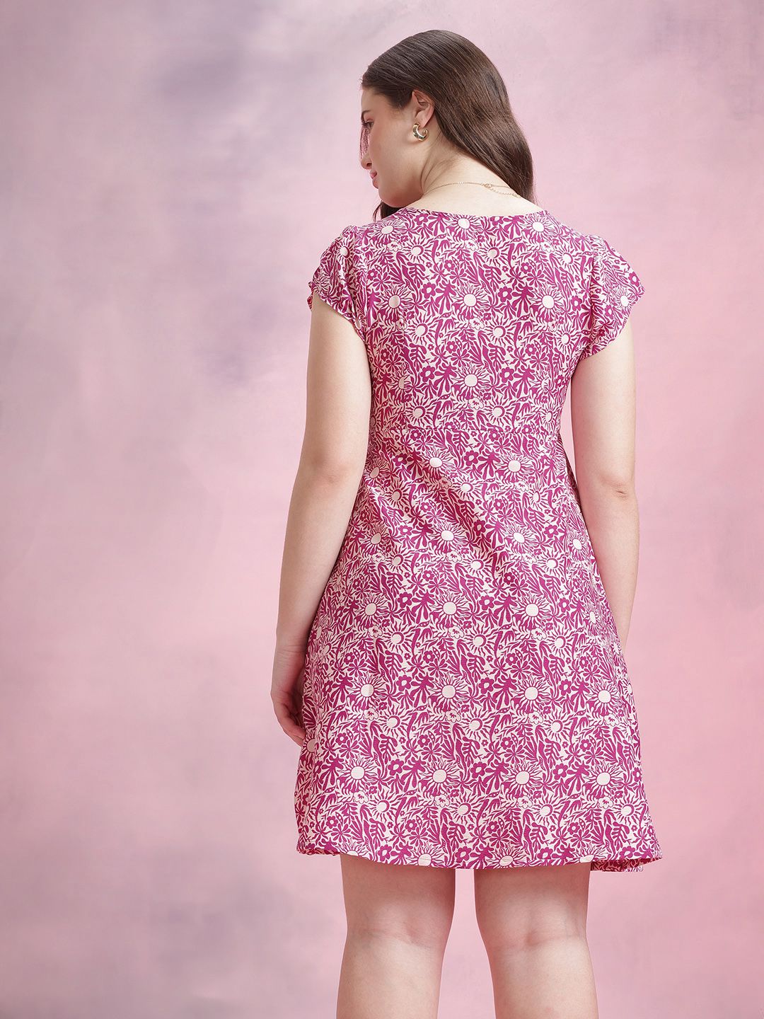 DressBerry Floral Print A-Line Dress