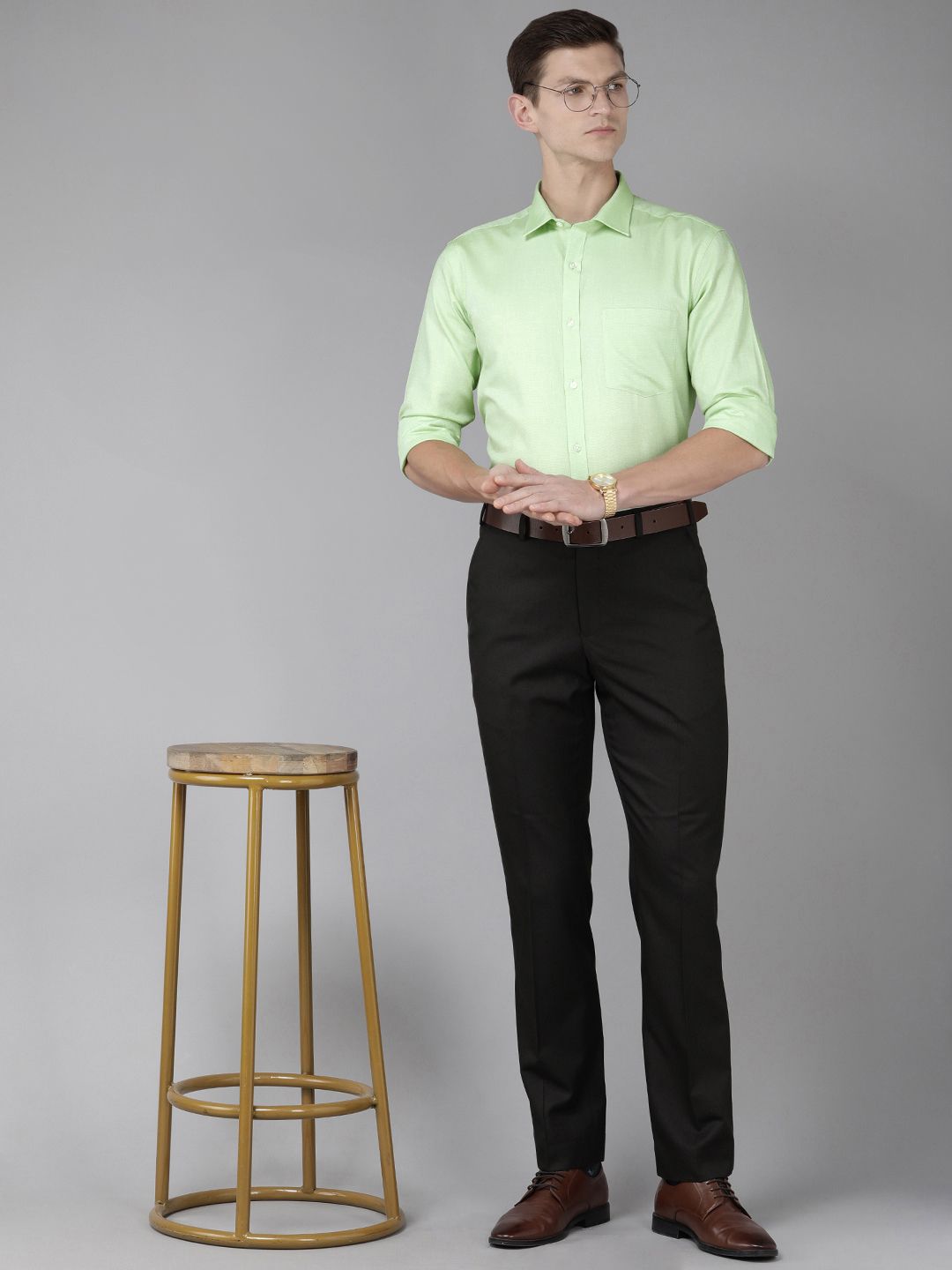 Park Avenue Men Slim Fit Micro Ditsy Opaque Self Design Pure Cotton Formal Shirt