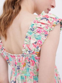 DressBerry Bloom With Style Floral Printed Ruched Detail A-line Dress