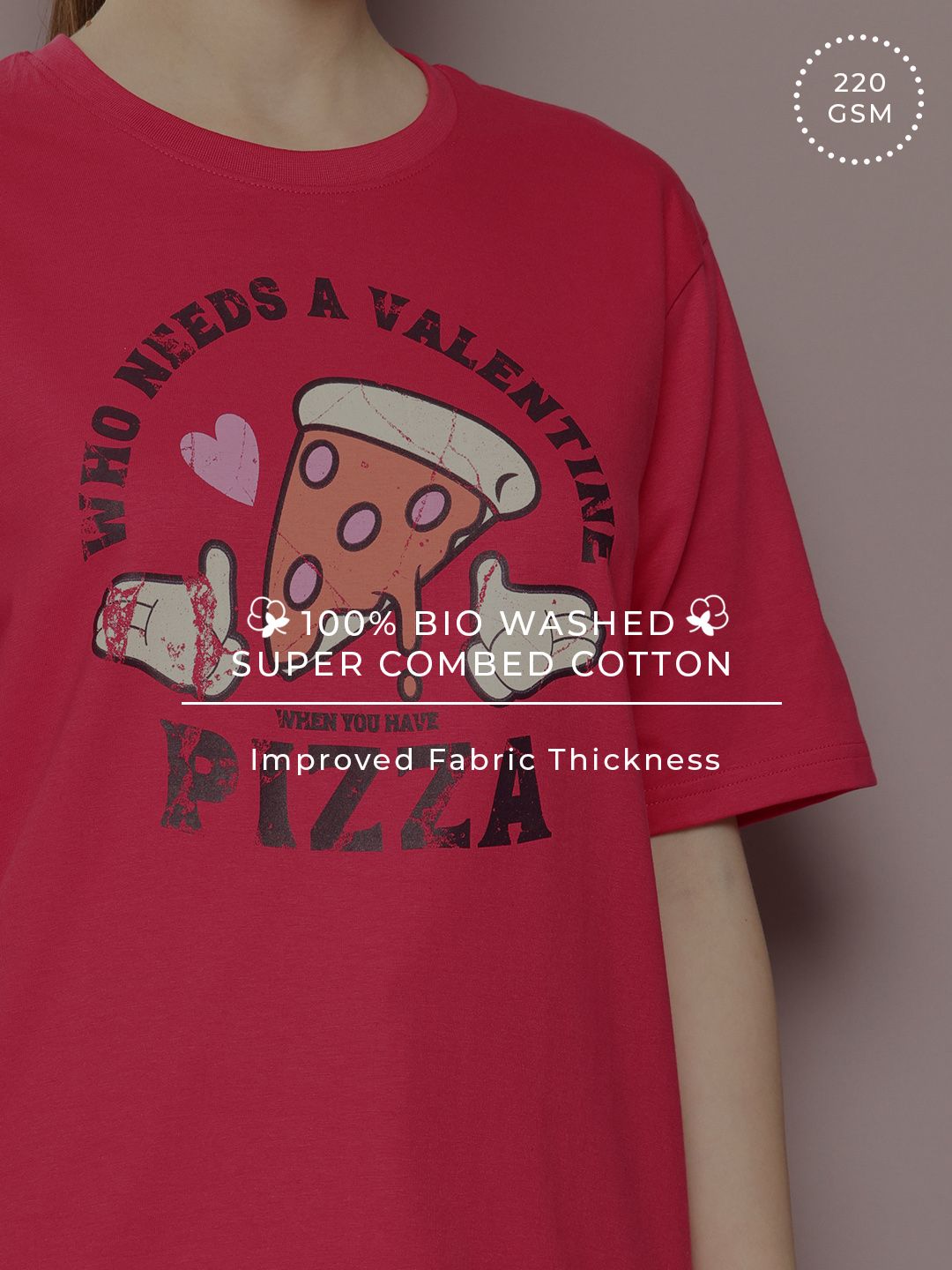 DILLINGER Women Printed Drop-Shoulder Sleeves Oversized Pure Cotton T-shirt