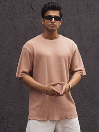 Powerlook Men Solid Oversized Round Neck T-shirt