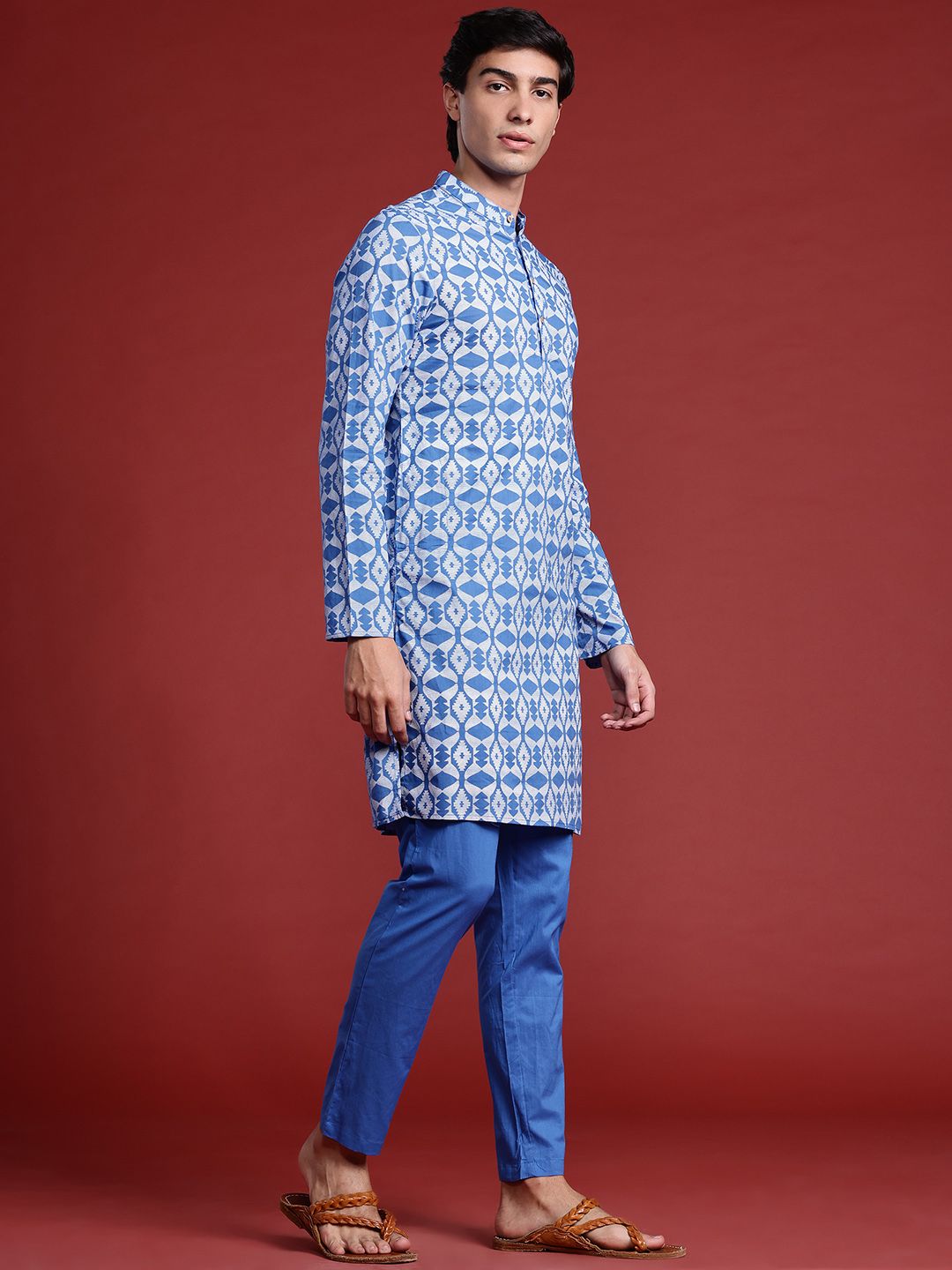 Anouk Printed Regular Pure Cotton Kurta with Trousers