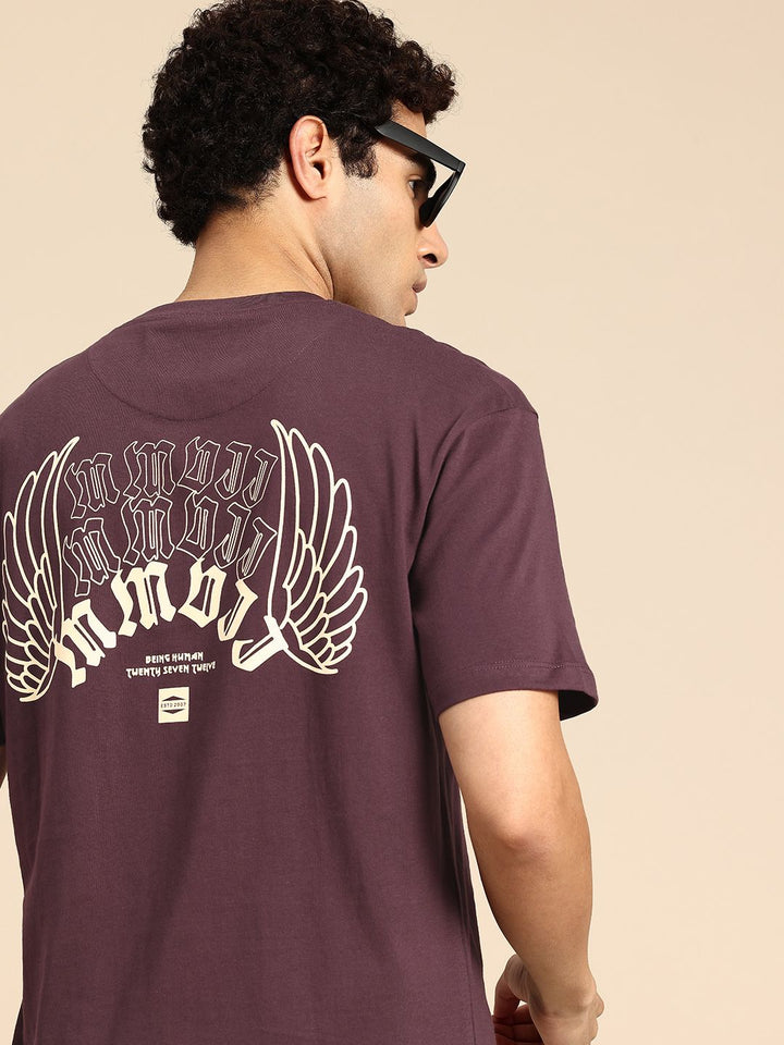 Being Human Typography Printed Drop-Shoulder Sleeves Pure Cotton T-shirt