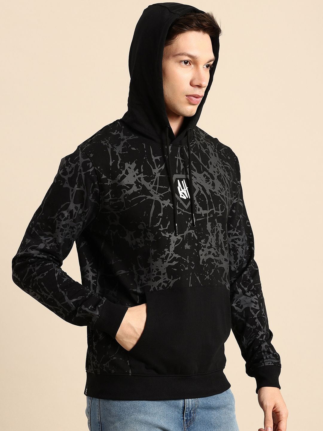 Being Human Printed Hooded Pure Cotton Sweatshirt