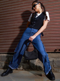 SASSAFRAS Women Bootcut High-Rise Pure Cotton Jeans