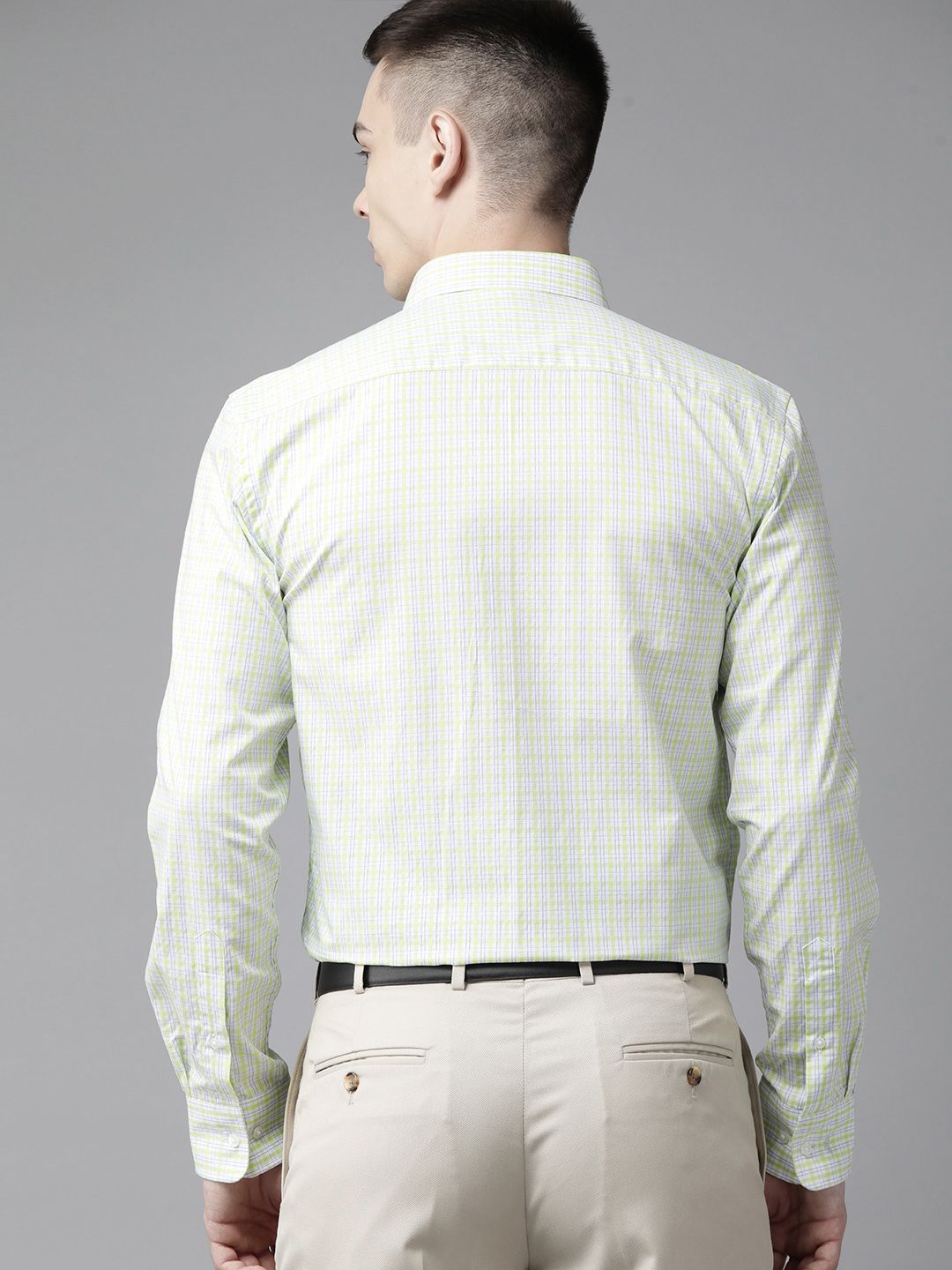 Park Avenue Men Pure Cotton Slim Fit Tartan Checked Formal Shirt