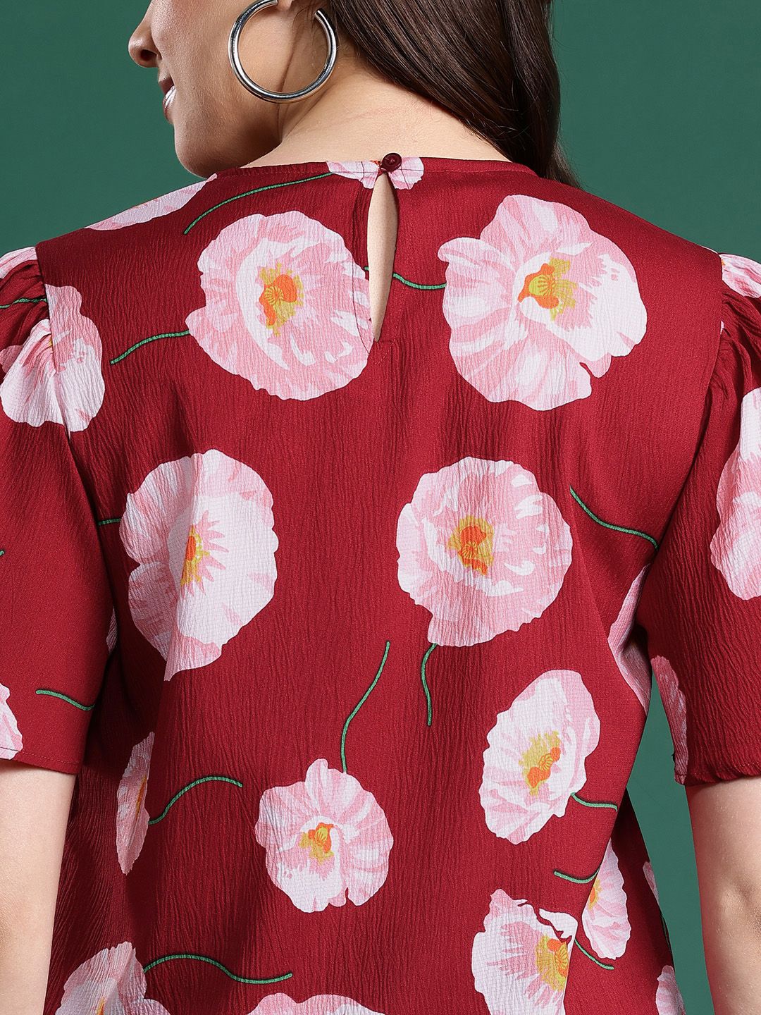 DressBerry Floral Print Flared Sleeve Top