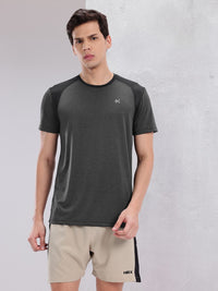 HRX by Hrithik Roshan Men Contrast Panel Rapid-Dry Training T-shirt