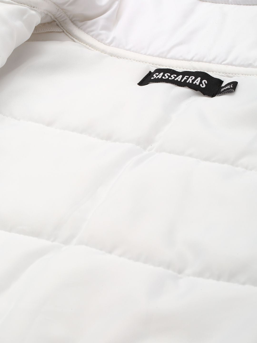 SASSAFRAS Women White Crop Padded Jacket