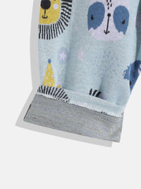 Moms Love Infant Boys Pure Cotton Graphic Printed Dungarees with Solid T-shirt