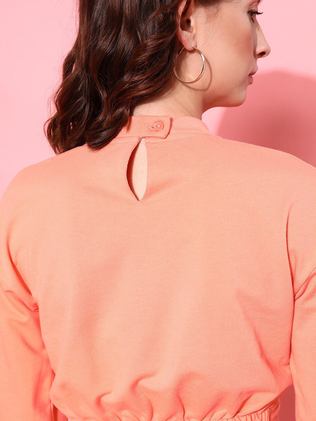 STREET 9 Women Peach Solid Sweatshirt