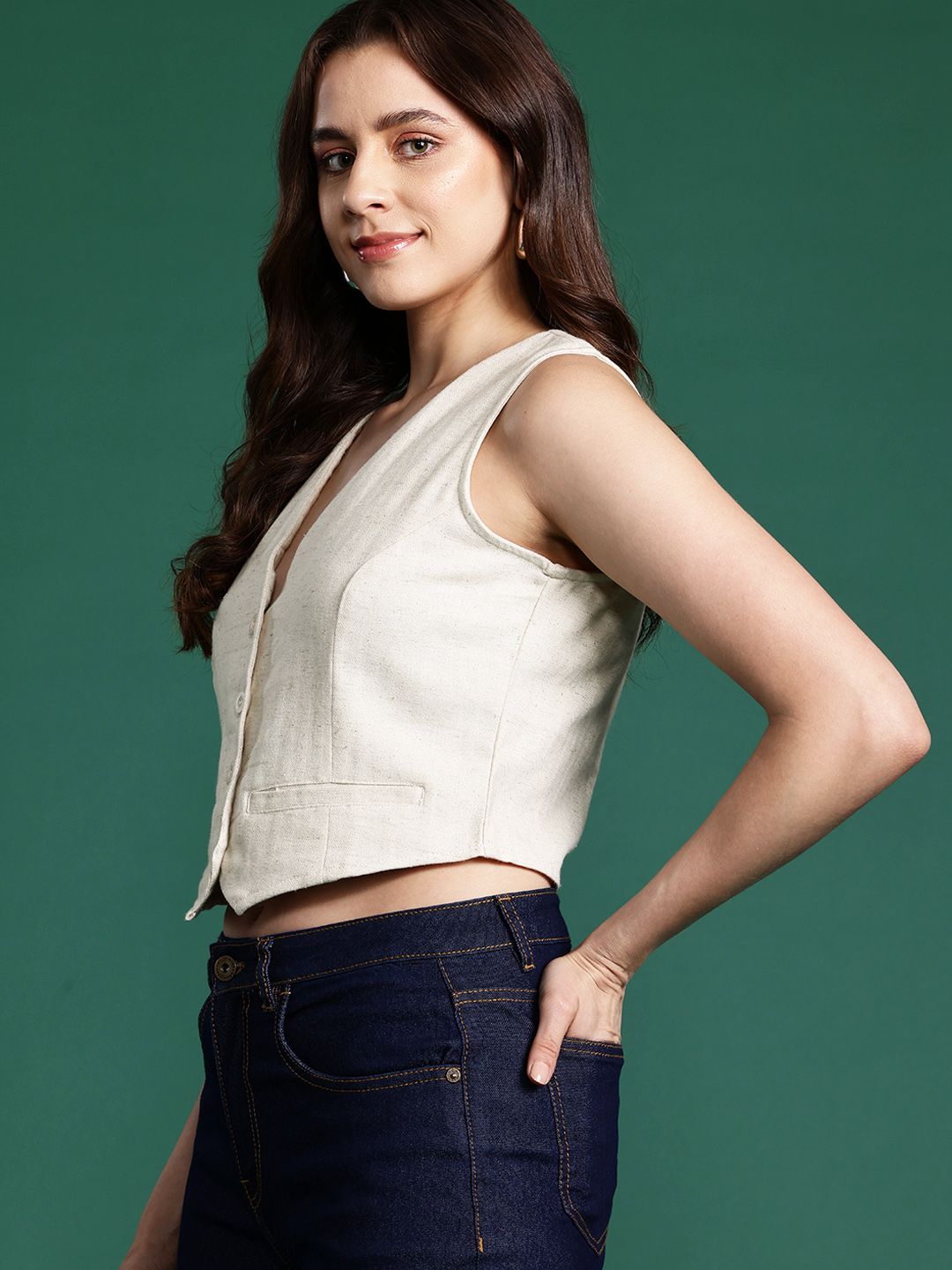 DressBerry Pure Cotton V-Neck Waistcoat