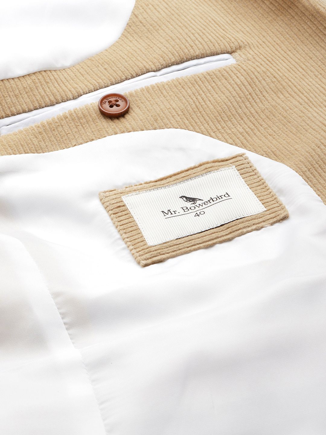 Mr Bowerbird Pure Cotton Corduroy Single-Breasted Tailored Fit Blazers