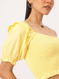 DressBerry Smocked Serenity One-Shoulder Glam Top