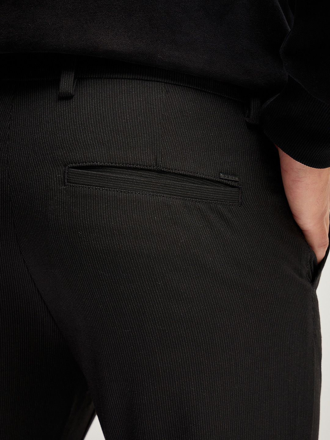 THE BEAR HOUSE Men Solid 4 Way Stretch Formal Trouser