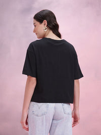 DressBerry Women Drop-Shoulder Sleeves Boxy T-shirt