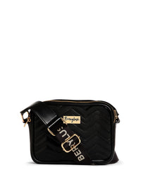 Berrylush Black Textured Structured Sling Bag