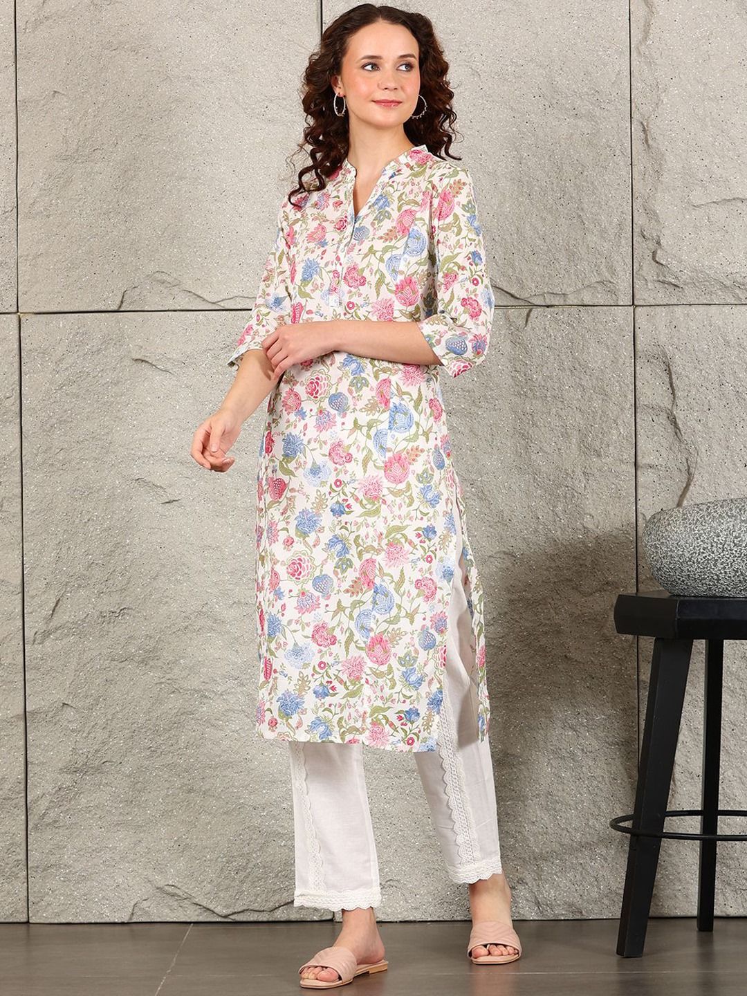 W Women Floral Kurta