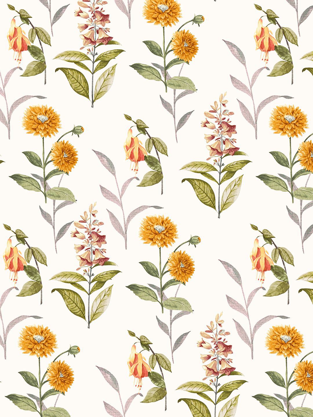 URBAN SPACE White & Yellow 3 Pieces Floral Printed Cotton Square Cushion Covers