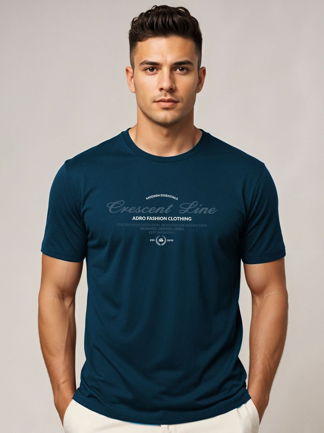 ADRO Typography Printed Short Sleeves Cotton Regular Fit Fit
