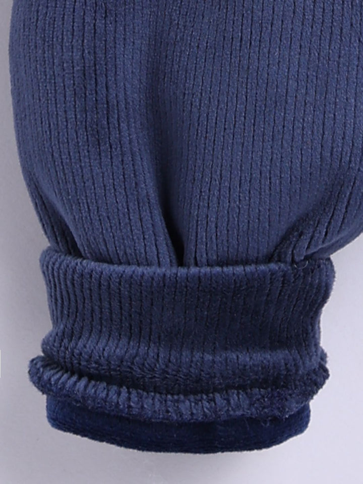 Moms Love Infant Boys Ribbed Velvet-Finish Pure Cotton Sweatshirt With Joggers