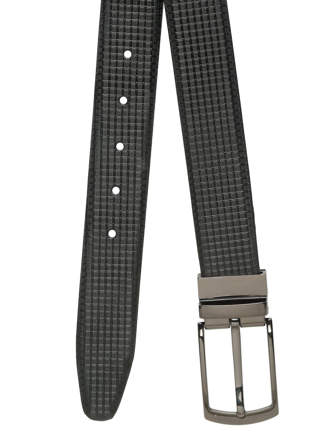 Teakwood Leathers Men Textured Leather Reversible Formal Belt