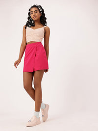 DressBerry Ruched Ramble Seersucker Crop Top