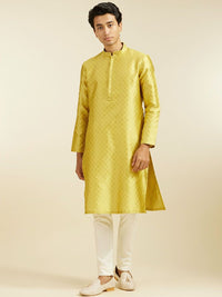 Diwas by Manyavar Geometric Woven Design Straight Kurta