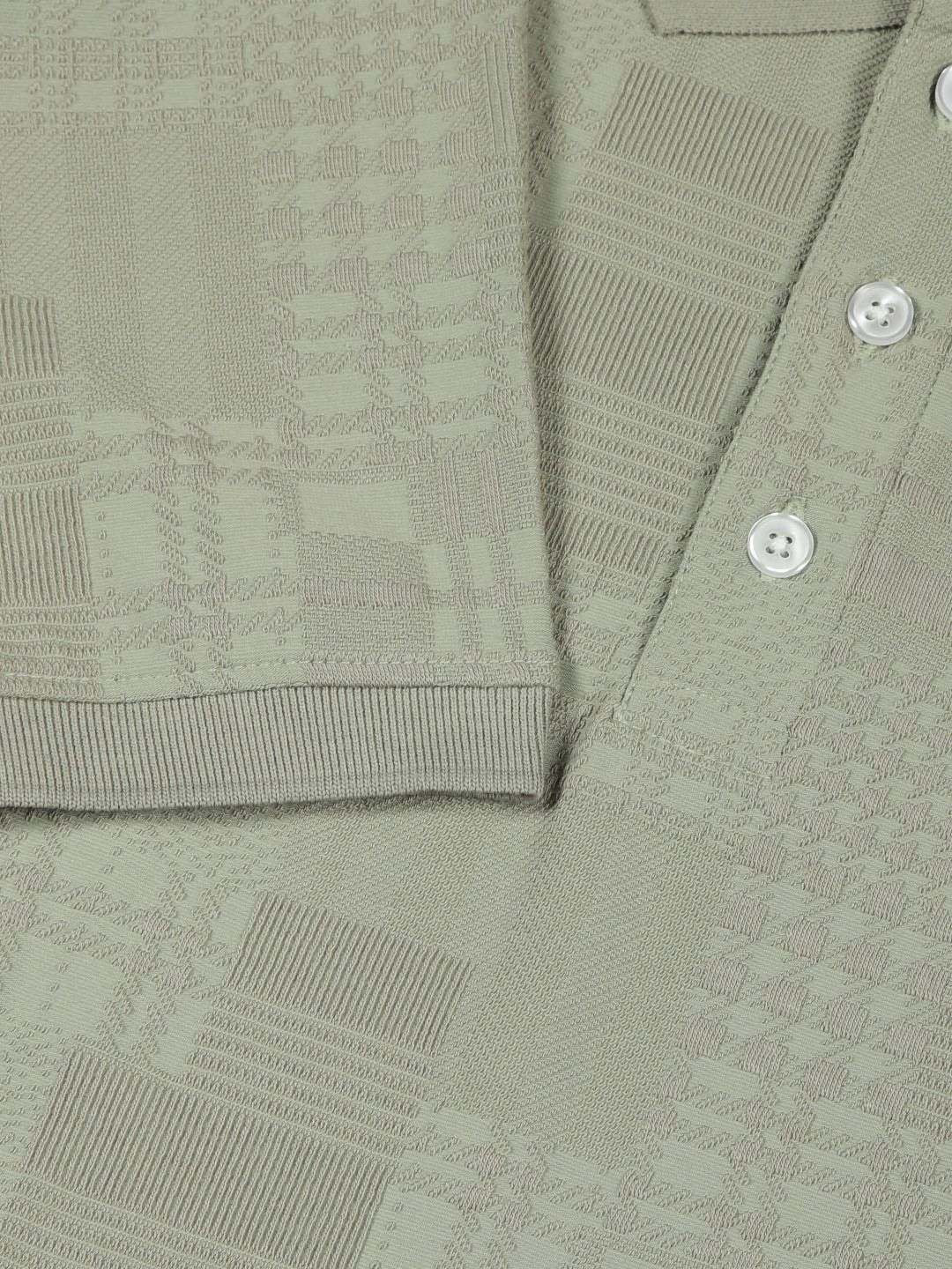 Thomas Scott Men Textured Polo Collar Regular Fit T-shirt