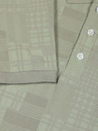 Thomas Scott Men Textured Polo Collar Regular Fit T-shirt