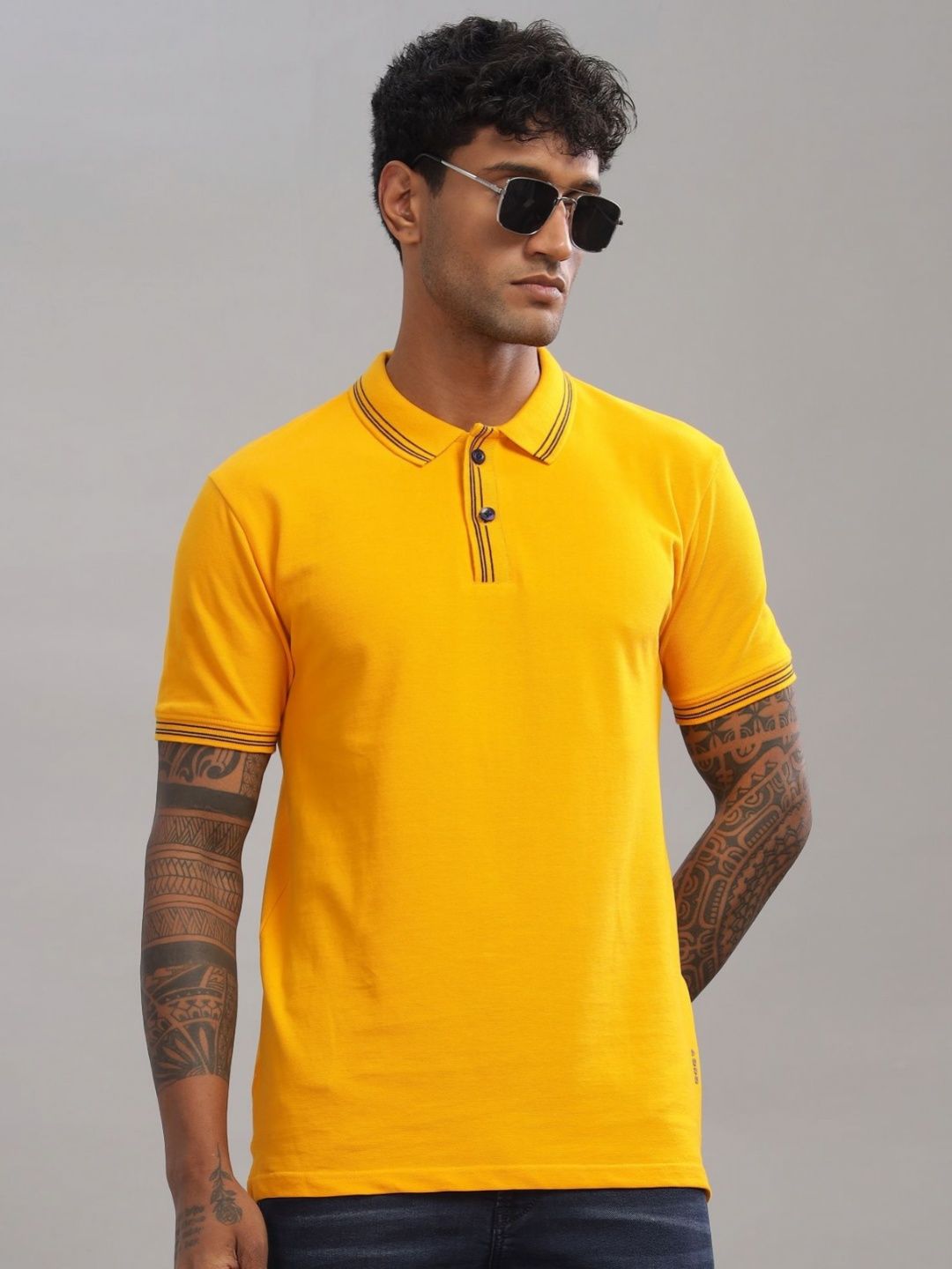 ADRO Men Polo Collar Pockets T-shirt
