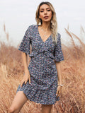 DressBerry Floral Print Empire Mini Dress