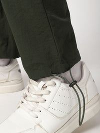 Bewakoof Men Olive Green Cargo Parachute Pants