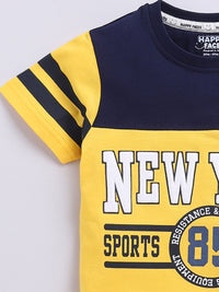 Happy Faces Kids Boys Typography Printed Pure Cotton T-Shirt