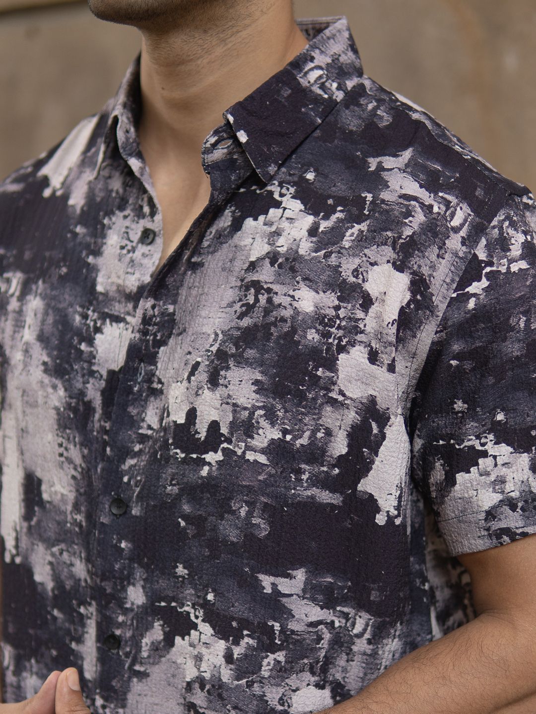 Powerlook Men Abstract Printed Spread Collar Casual Shirt